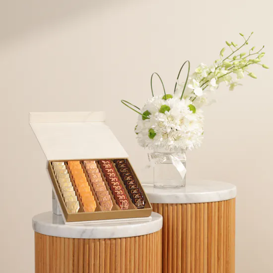 Godiva Fabric Carré Chocolate Box | Magical Flowers Vase