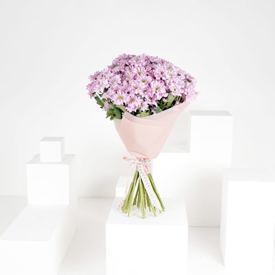 30 Purple Chrysanthemum Hand Bouquet