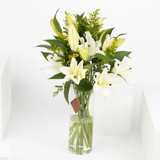 White Lilies | Cylinder Vase