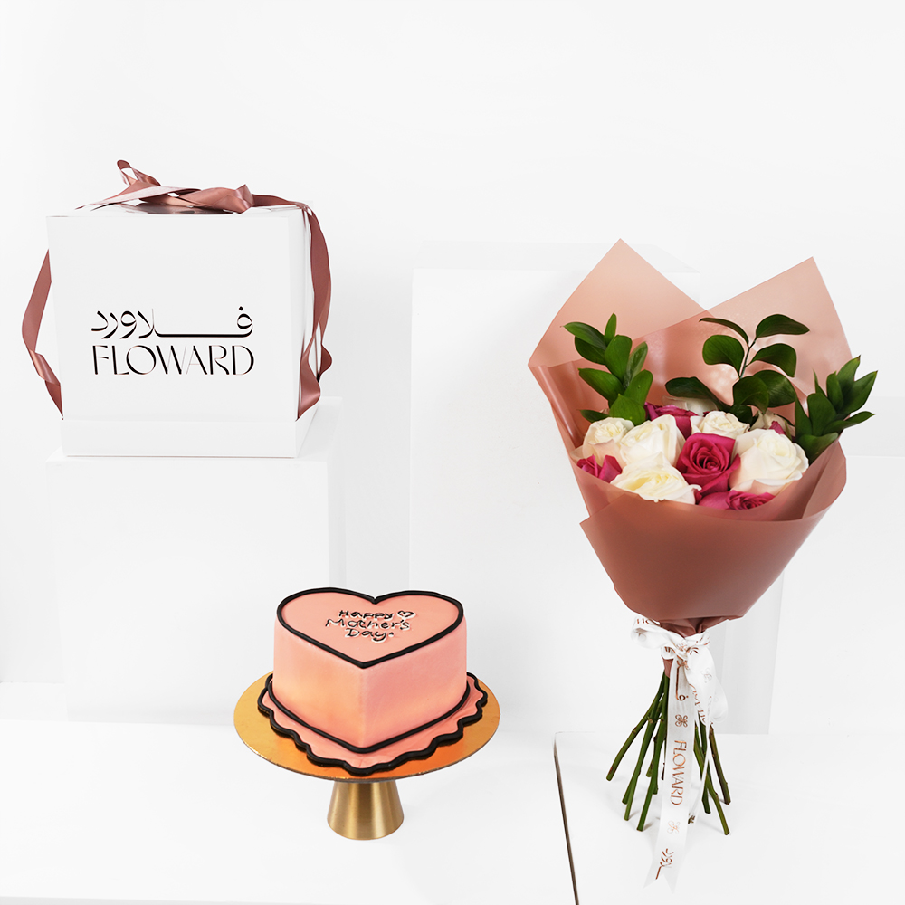 Floward Happy Mother's Day Cake | Rose Bouquet