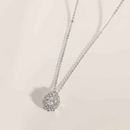 Alvira Teardrop Rhodium Plated Jewelry Set