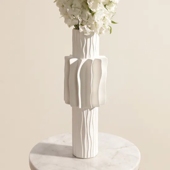Skyward White Flower Vase