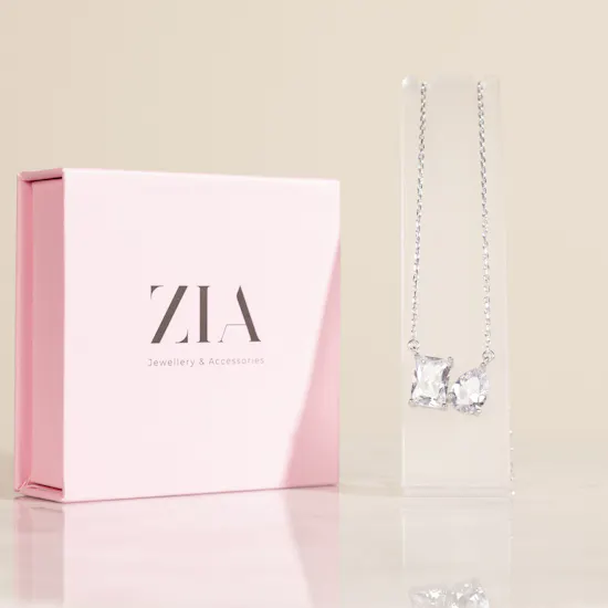 Zia Toi et Moi Pear and Emerald Cut Necklace