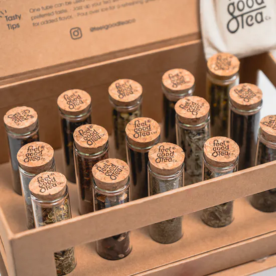 Feel Good Tea Original Discovery Box | Soft Blooms Vase