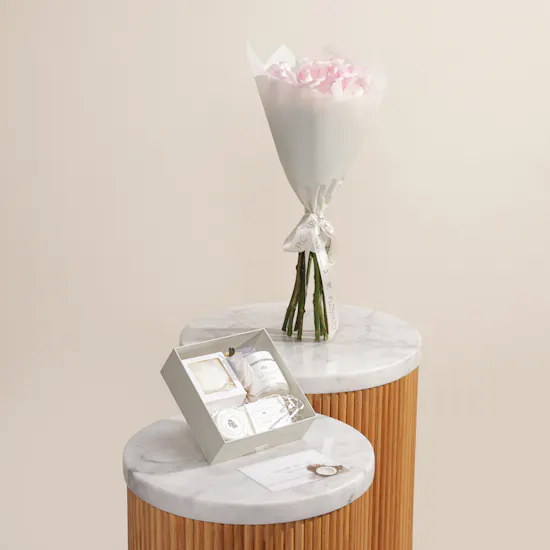 LaurGifts Orchid and Jasmine Spa Gift Box | Peaceful Presence Flower Vase
