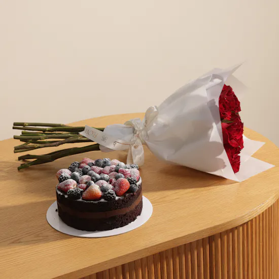 SugarMoo Chocolate Vegan Cake | Elegant Flowers