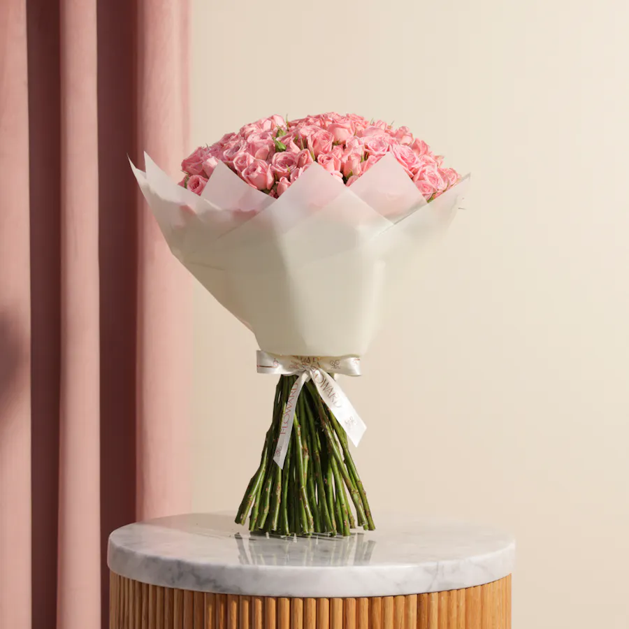 Pretty Pink Baby Roses Bouquet | 50 Flowers 3