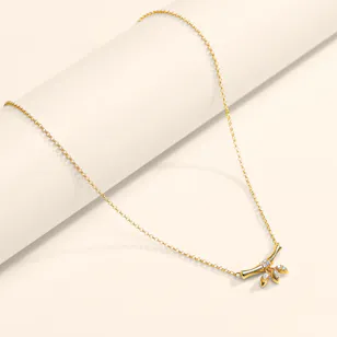 Siran by Iram Gold Mini Stalk with Marquise Diamond Women's Necklace Siran by Iram Gold Mini Stalk with Marquise Diamond Women's Necklace
