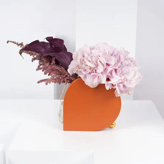 Calla & Hydrangea | Heart Vase