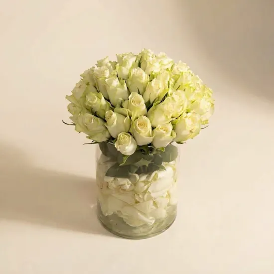 فازة ورد أبيض راقي