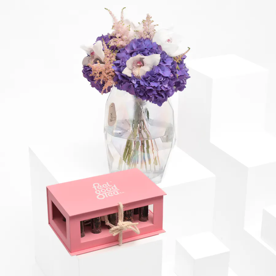 Feelgood Tea Varieties with Floral Beauty Vase  1