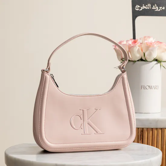 Calvin Klein Pink Embossed Monogram Women’s Shoulder Bag | Congrats for Graduation Flowers