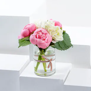 Delicate Peonies | Cylinder Vase