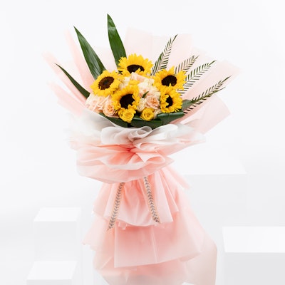 Sunflowers & Roses | Pink Wrapping 	