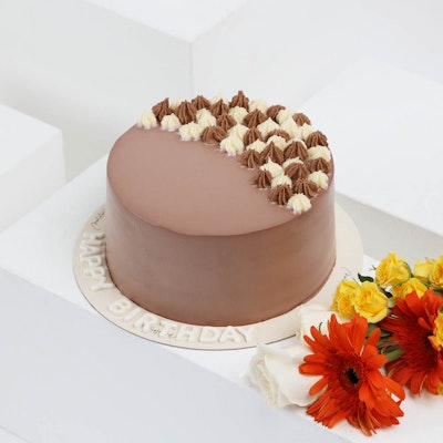 Monotone Chocolate Buttercream Birthday Cake
