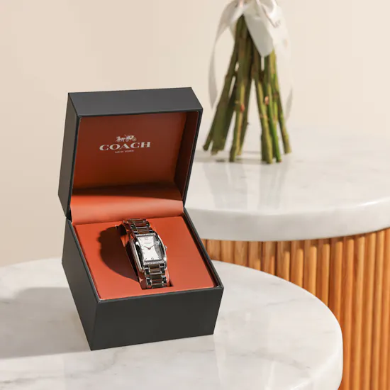 Coach Reese Silver and Gold Women’s Watch | Delicate Flowers