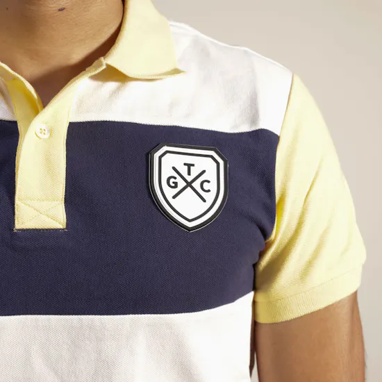 TGC White & Yellow Shield Polo Shirt