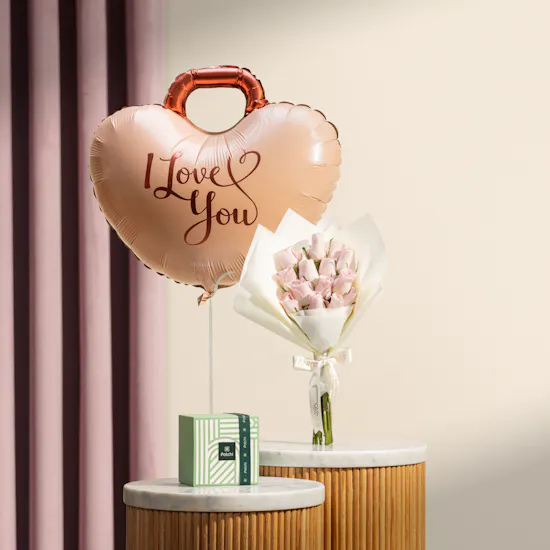 Patchi Classic Chocolate Box | I Love You Balloon and Flowers