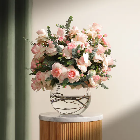 Enchanting Blush Rose Vase