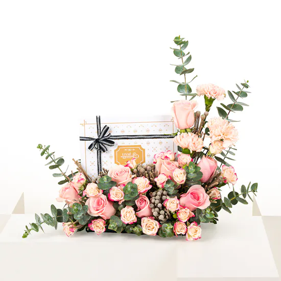 Linne Assorted Chocolate Box | Pink Flowers