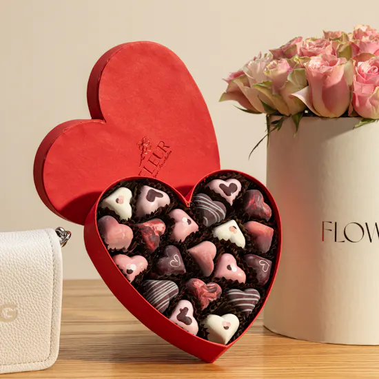 Marc Jacobs Crossbody Mini Bag | Fleur Red Heart Chocolate Box and Flowers