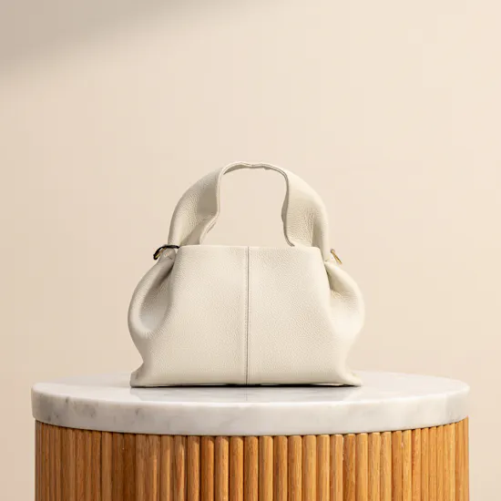 Polène Numéro Neuf Mini Edition in Textured Chalk Bag