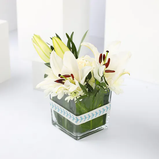 White Flowers Vase