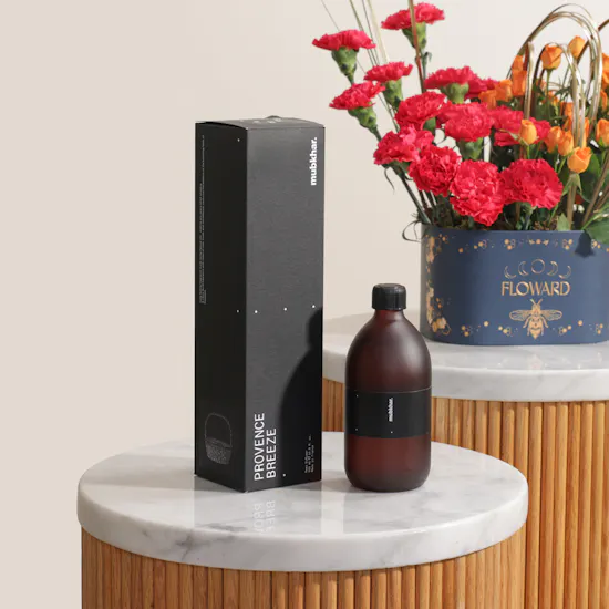 Mubkhar Provence Breeze Reed Diffuser | Light Whisper Flower Box