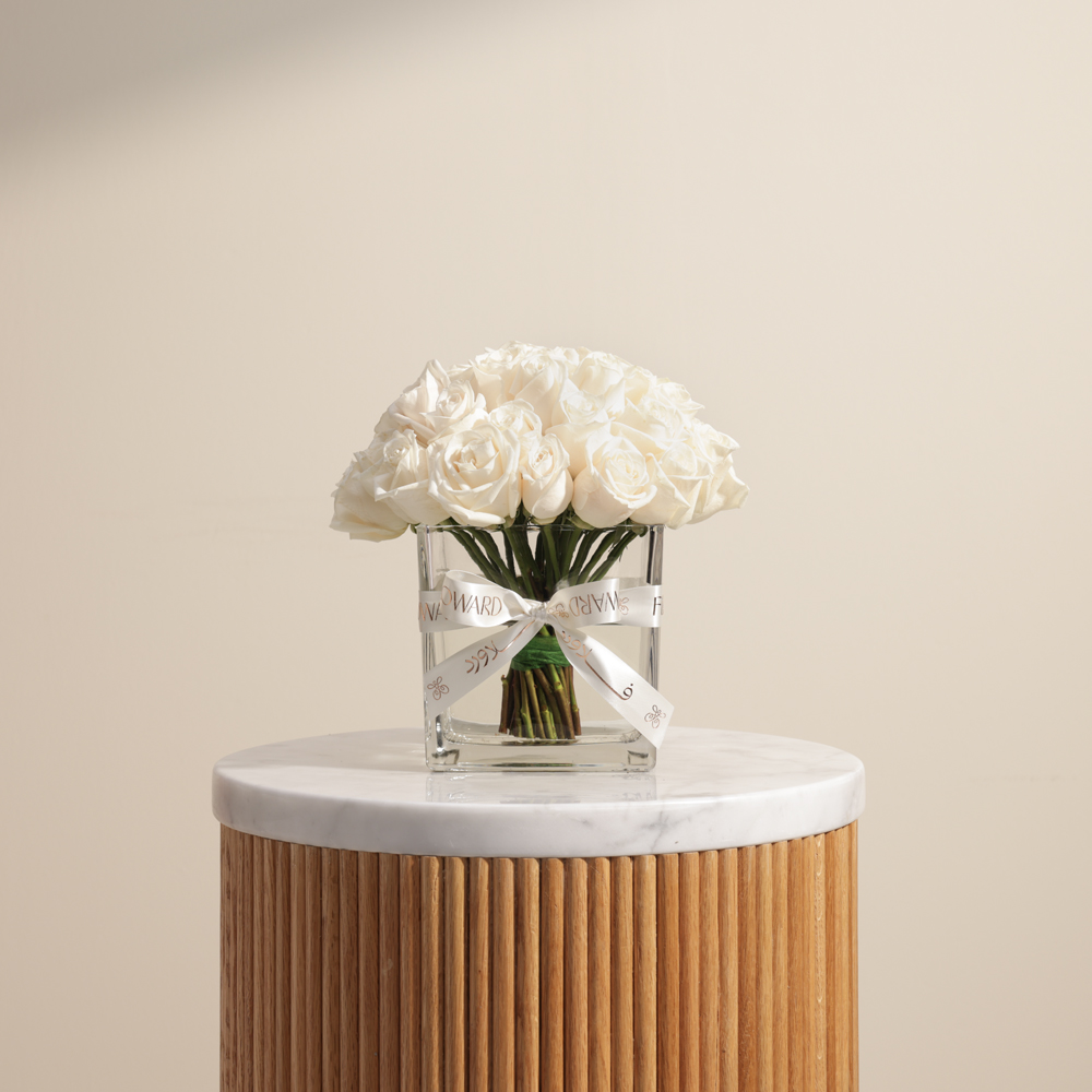 مزهرية حديقة الجوري البيضاء | 35 جوري