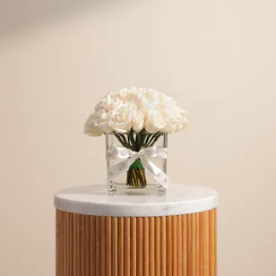 White Roses Garden Vase | 35 Roses