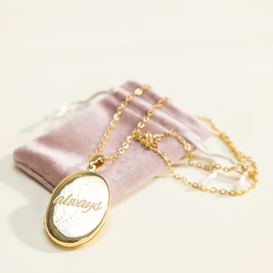 Hrh Gold-plated Always Oval Locket Necklace