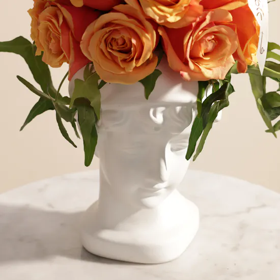Radiant Orange Aura Flower Vase