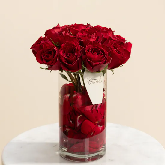 Timeless Charm Red Rose Vase