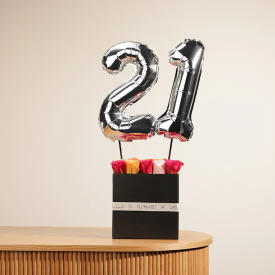Birthday Flowers Box | Balloons