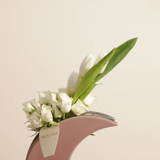 Crescent Grace Flower Vase