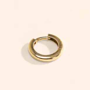 Miss L' Circle Shaped Closed Hoop Gold Women's Earring