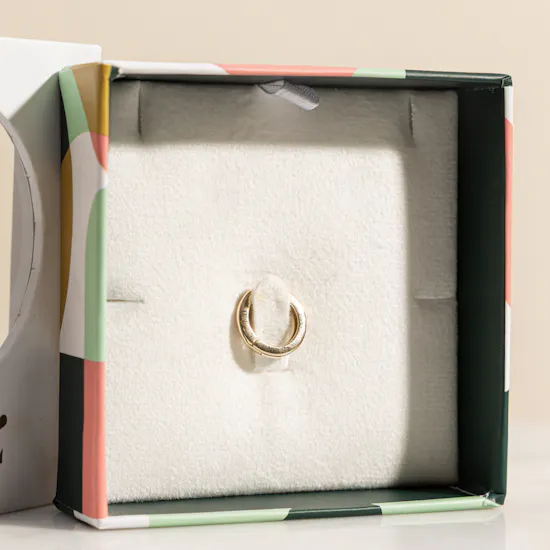 Miss L' Circle Shaped Closed Hoop Gold Women's Earring