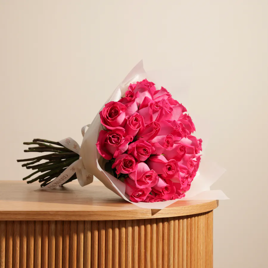Fuchsia Roses Bouquet | 35 Flowers 6