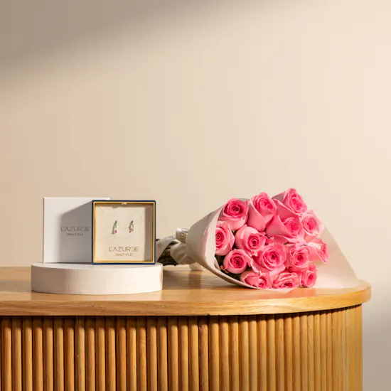 L'azurde Gold Earrings | Astounding Bouquet
