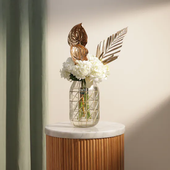 Golden Serenity Flower Vase