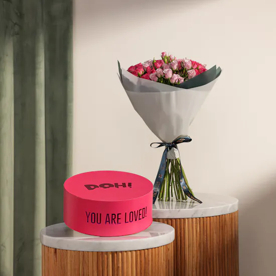 DOH! You Are Loved Small Blue Donut | Happiness Flowers