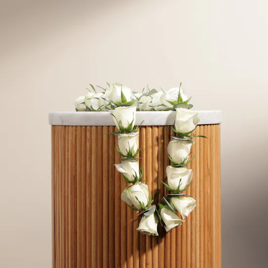 White Rose Graduation Necklace