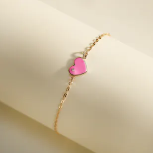 Baby Chic by Izmirain Pink Heart Diamond Baby Bracelet Baby Chic by Izmirain Pink Heart Diamond Baby Bracelet