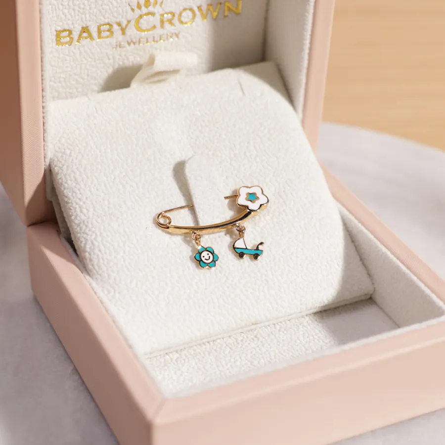 Baby Crown Gold Blue Pen | Delight Bouquet 5