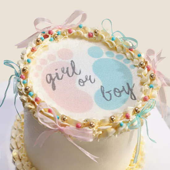 Floward Burn Away Gender Reveal Cake