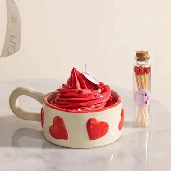 Done By SHK Red Velvet Candle in Heart Cup