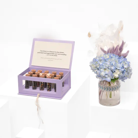 Feel Good Tea Varieties with Spring Wishes Vase