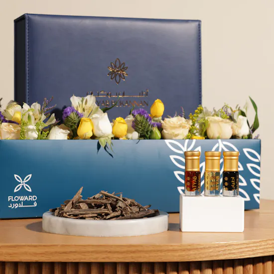 Atyab Bukannan Eastern Collection Blue Box | Shiny Flowers