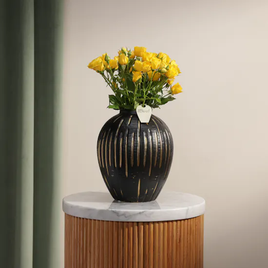 Golden Baby Rose Vase