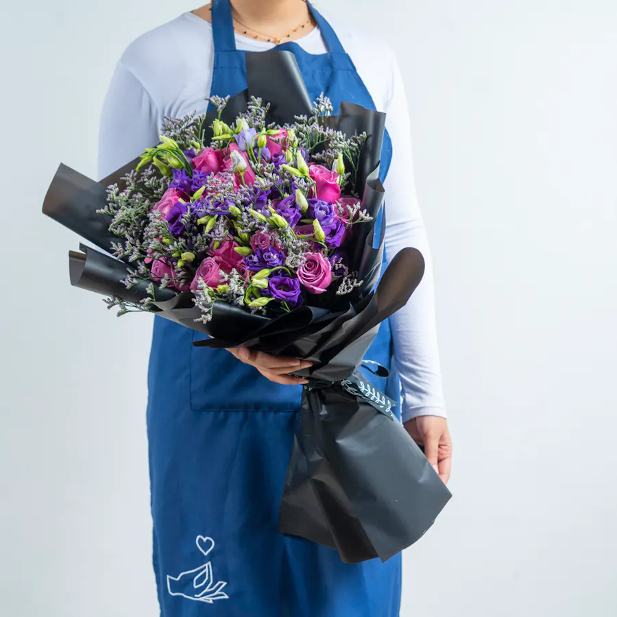 Purple Flowers | Black Wrap 2